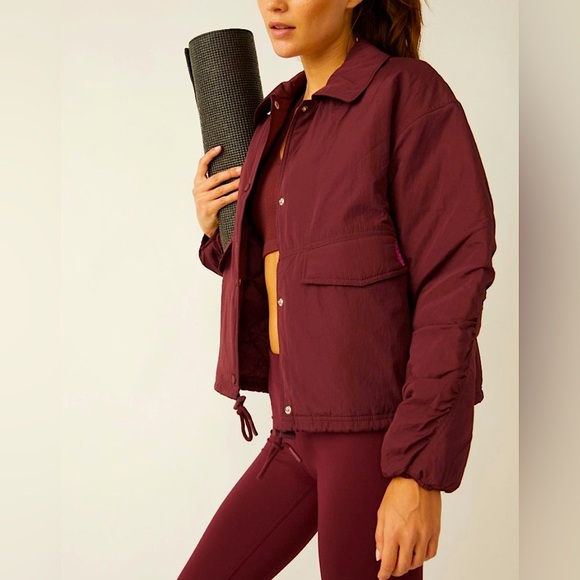 NWOT Free People Off The Bleachers Coach Jacket by FP Movement with Buti Logo - Picture 14 of 16